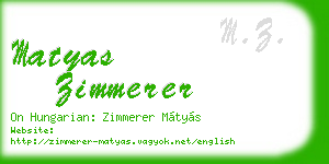matyas zimmerer business card