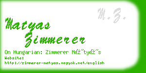 matyas zimmerer business card